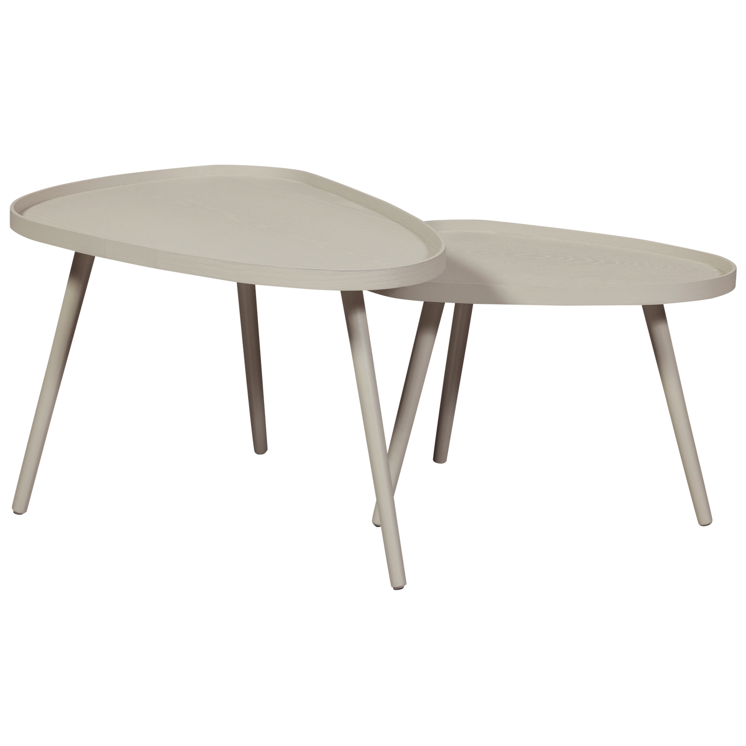 WOOOD bijzettafels Nissa - Zand - Set van 2 - 39x71x52