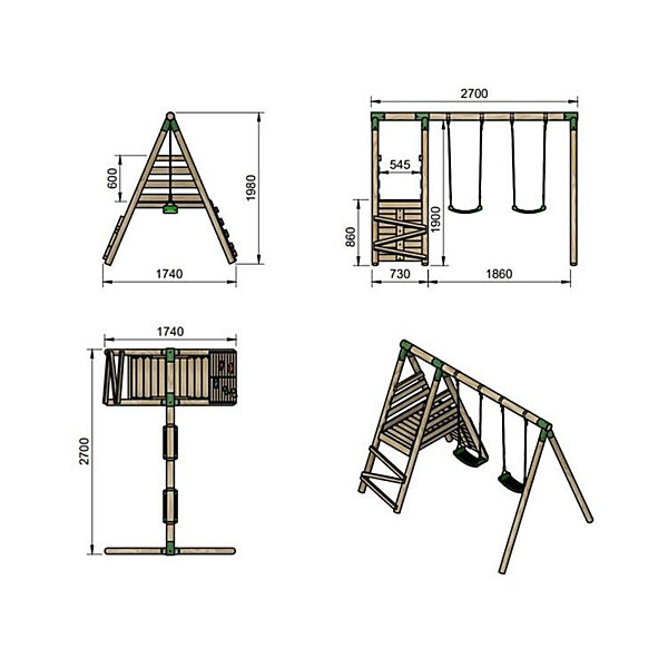 Aire de jeux MASGAMES TIBET M Sans rampe toboggan