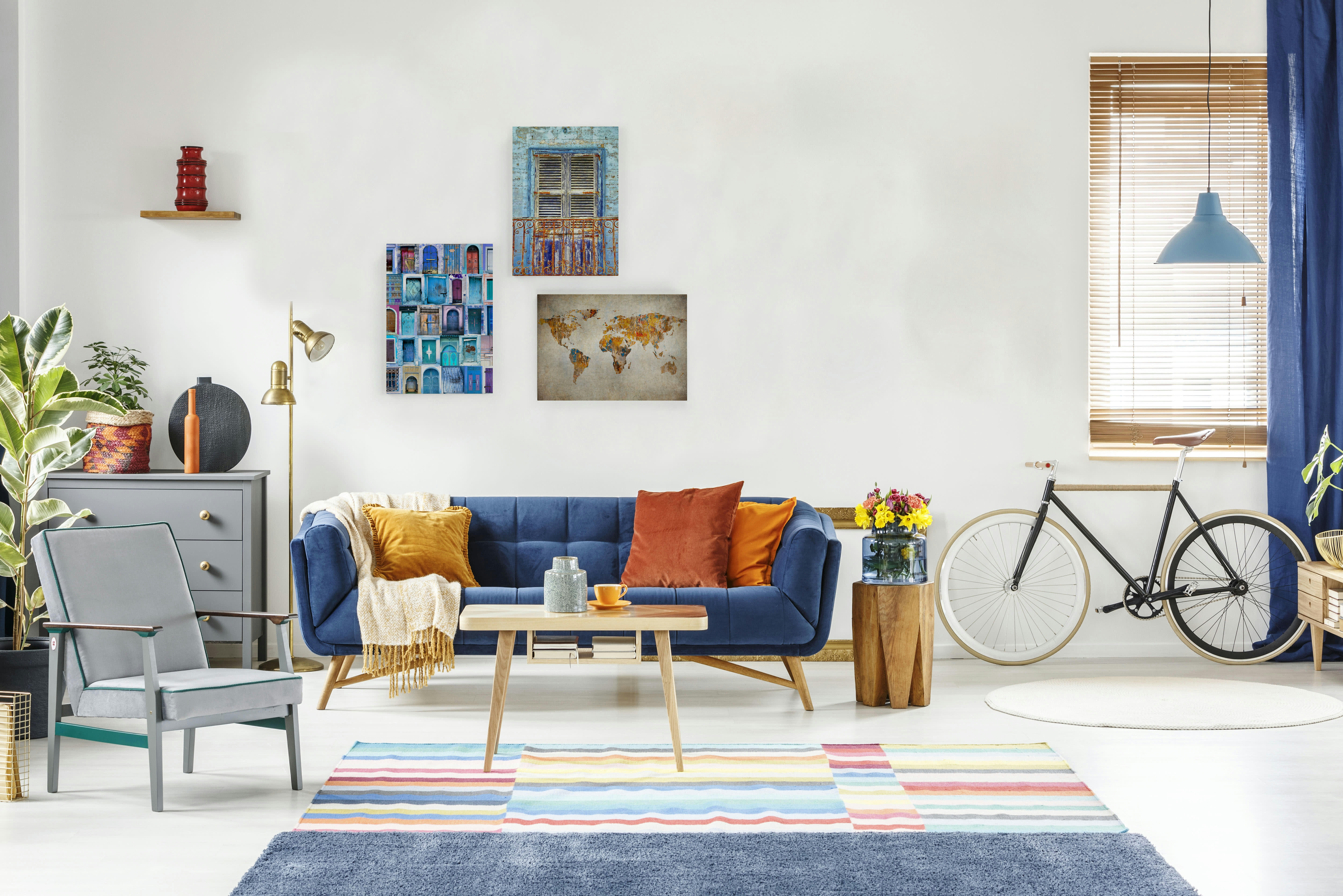 VINTAGE MAP - Peinture sur toile 60x40 imprimé HD carte d'époque