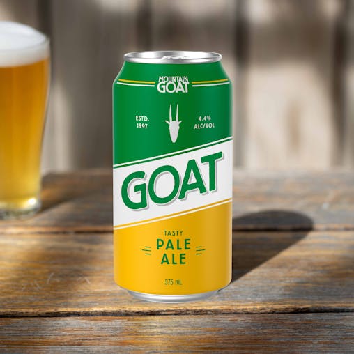 Mountain Goat Tasty Pale Ale, Crisp & Refreshing Full Bodied, Craft Beer, 4.4% ABV, 375mL (Case of 24 Cans)