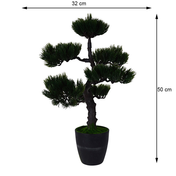 Sztuczne drzewko Bonsai 50 cm wzór 4 ciemny zielony