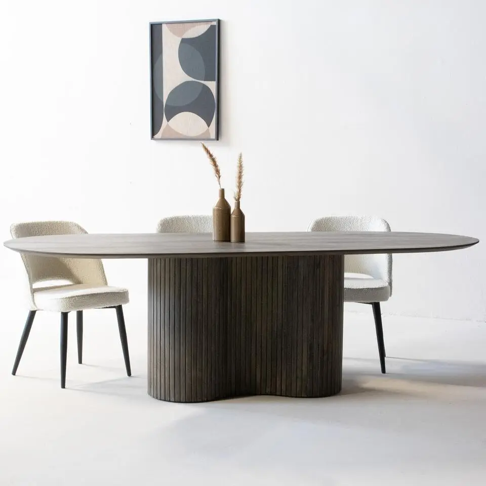 Eettafel Mangohout Ovaal - 300x100x77cm - 8-10 Personen - Ava