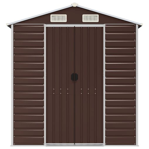 NNEVL Garden Shed Brown 191x215x198 cm Galvanised Steel
