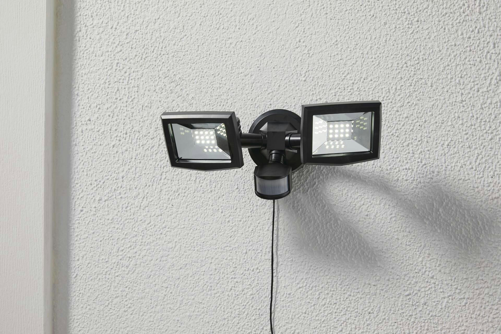 NOMA LED Solar Powered Outdoor Solar Motion Flood Light, Weather-Resistant, Black