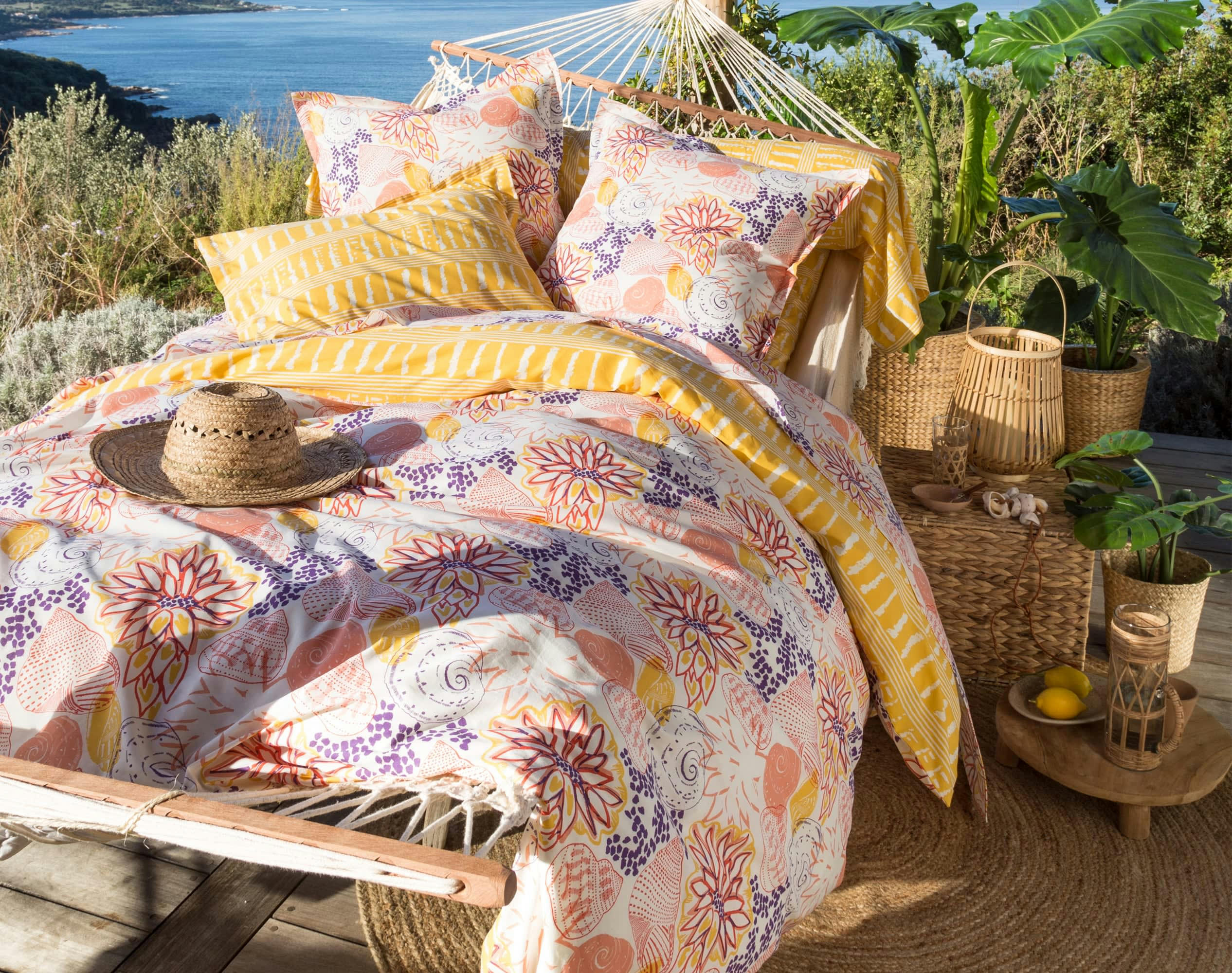 TERRE DE SOLEIL - Housse de couette 240x220 en coton jaune