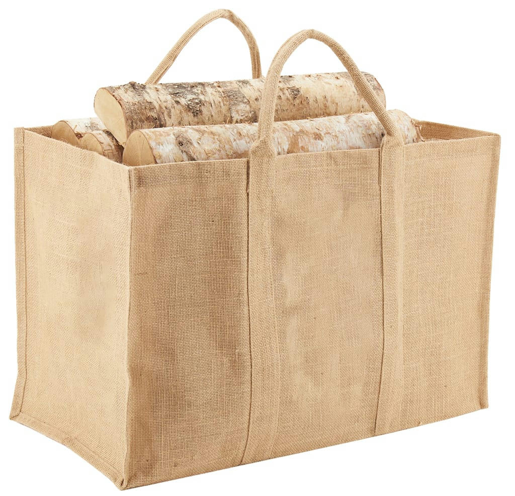- Sac à bûches en jute naturel