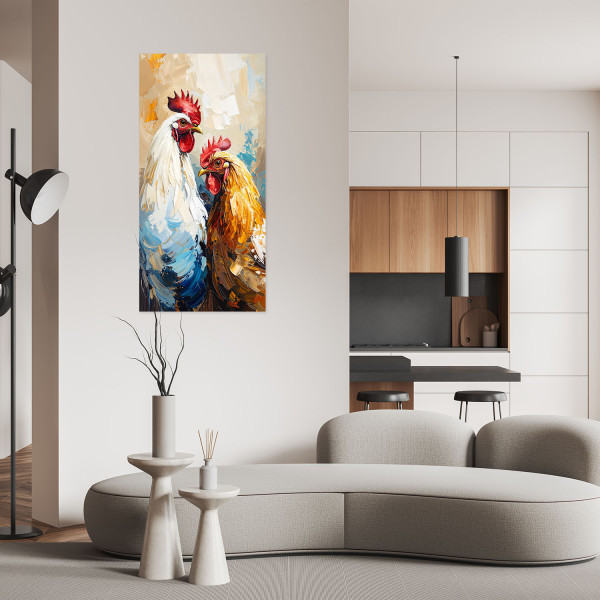 Naklejka na ścianęFeeby Kura Kogut Ptak Zwierzę 40x80