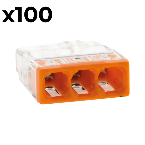 Boîte de 100 bornes 3 entrées série 2273 - Wago