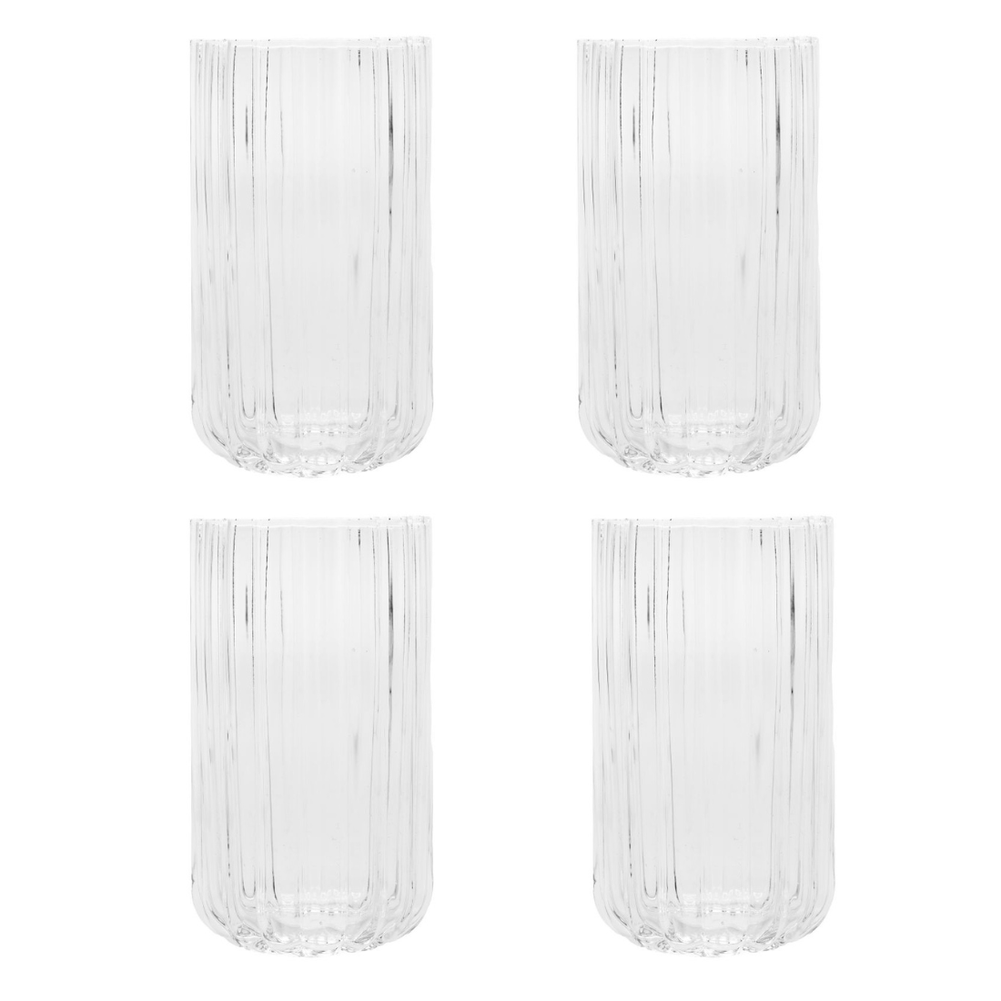 Brut Homeware | Longdrink Gaia | Set van 4 | Sapglas | 460ml | helder