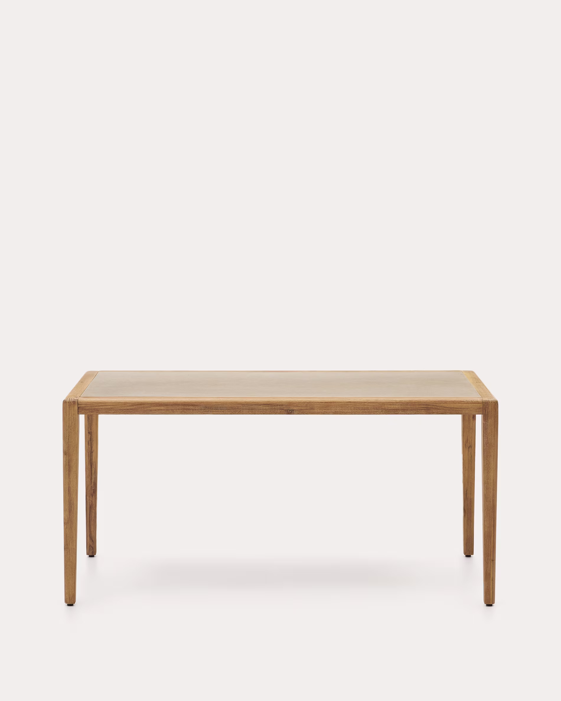 Mesa Better de polycemento beige y madera maciza de acacia 200 x 90 cm FSC 100%