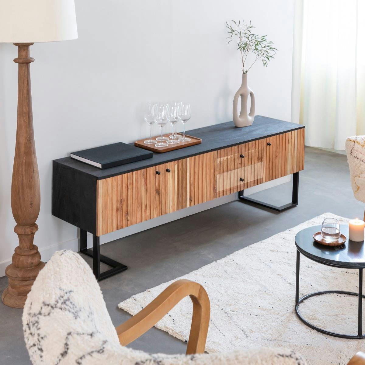 PIPPA - Meuble TV en bois marron 170 cm