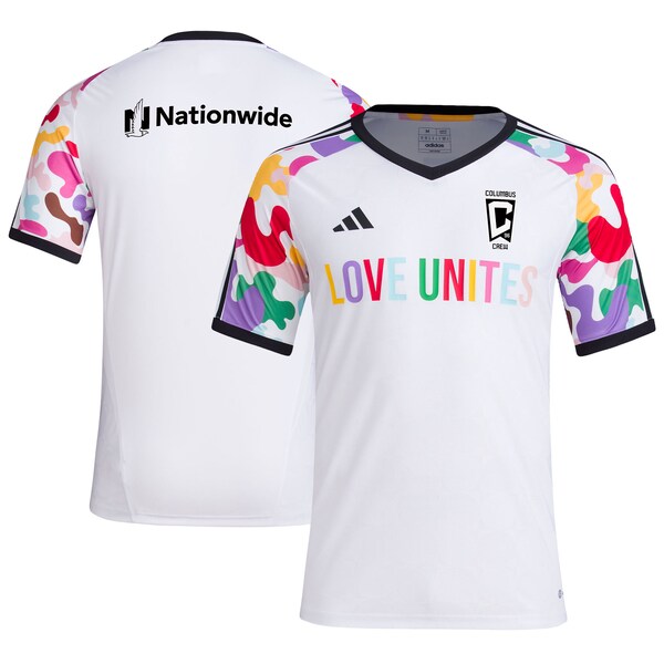Columbus Crew adidas 2024 Pride Pre-Match Top - White