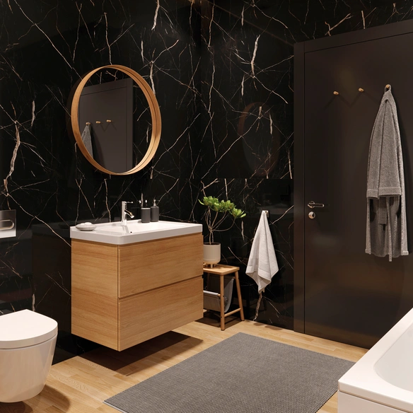Wandverkleidung »VILO SPC«, SPC Wandverkleidung CALACATTA BLACK VILO 120X60, 1 VE = 2,88 m²