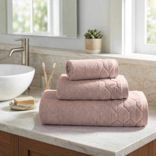 Ręcznik kąpielowy LUMIA 50x90 cm puder róż 100% bawełna 550 g/m²