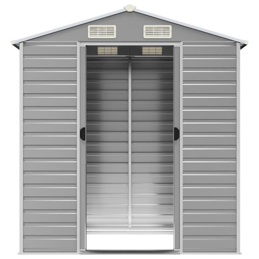 NNEVL Garden Shed Light Grey 191x130x198 cm Galvanised Steel