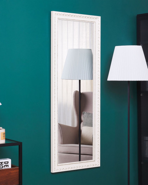 Lustro ścienne wiszące 50x130 białe