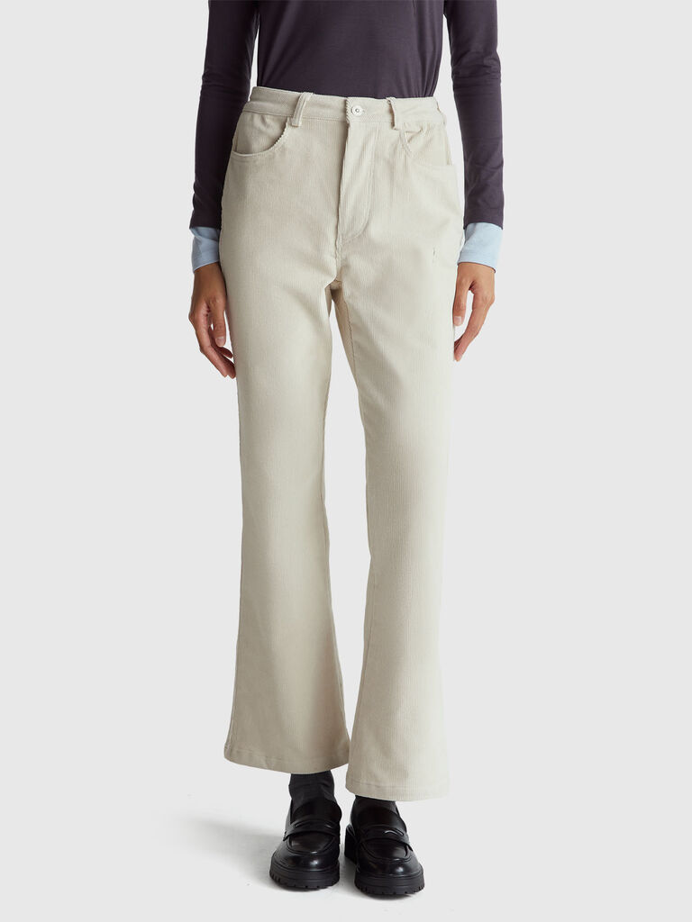 Corduroy bootcut trousers