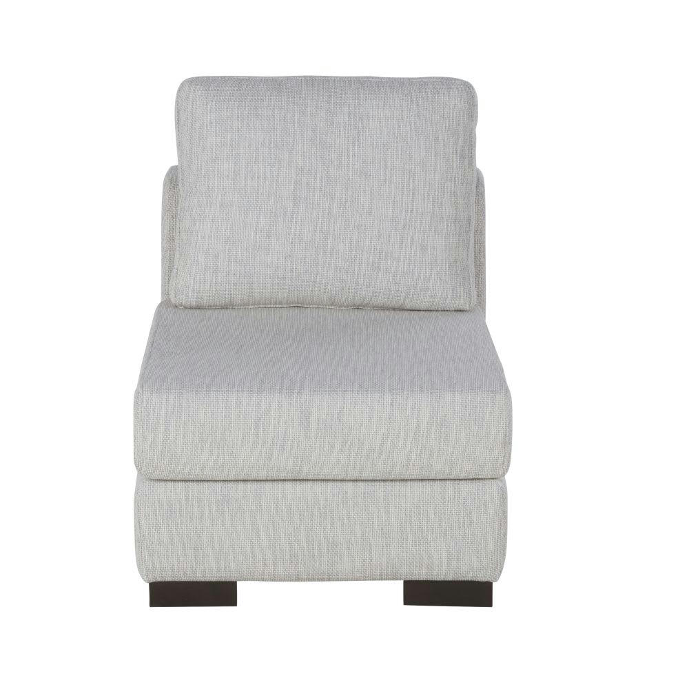 Terence - Chauffeuse pour canapé modulable en textile recyclé gris clair chiné