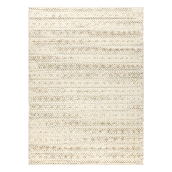 Dywan wełniany TAHAR 99002B krem - RĘCZNIE TKANY pętęlkowy, 120x180 cm