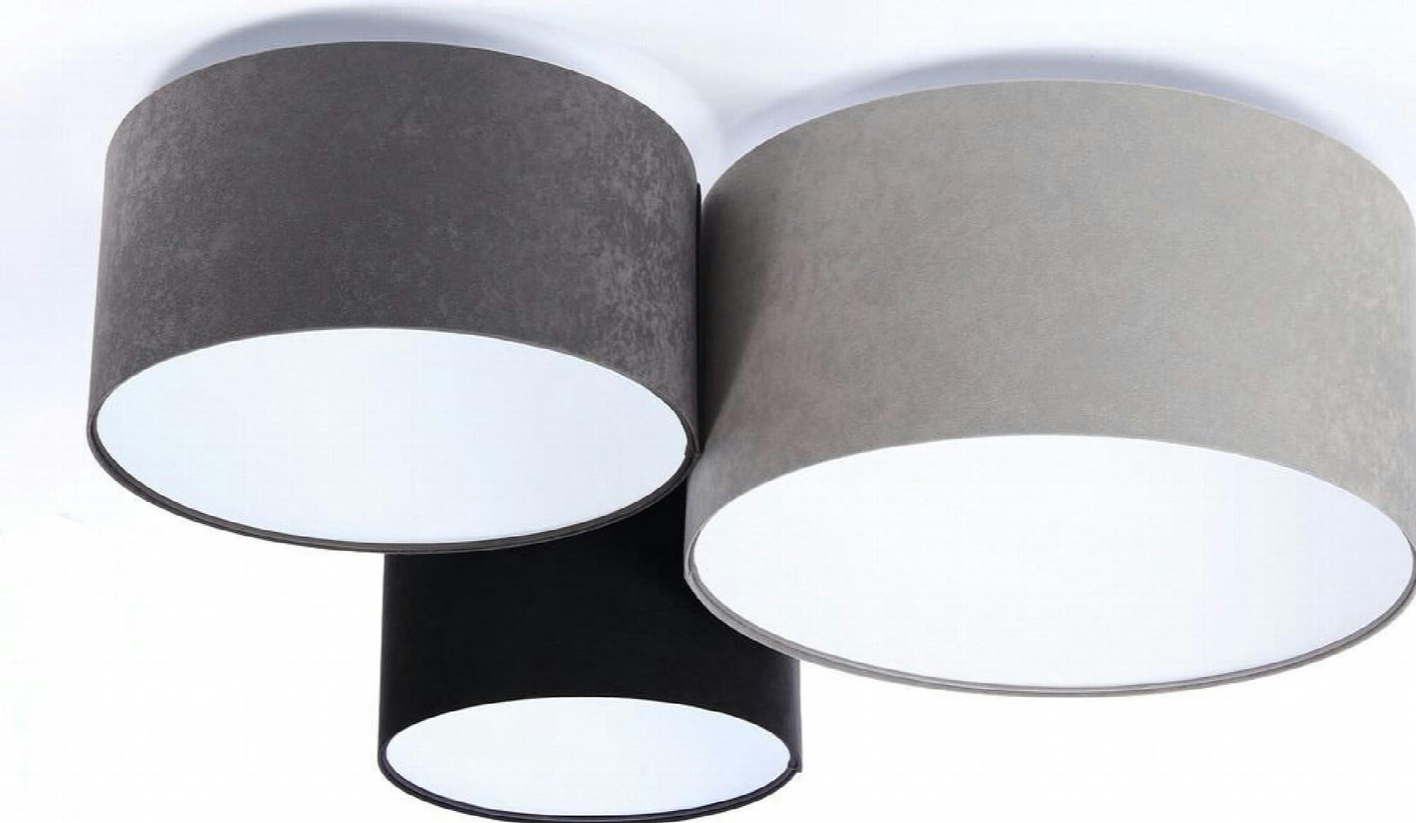 TRIO - Plafonnier Tissu Gris