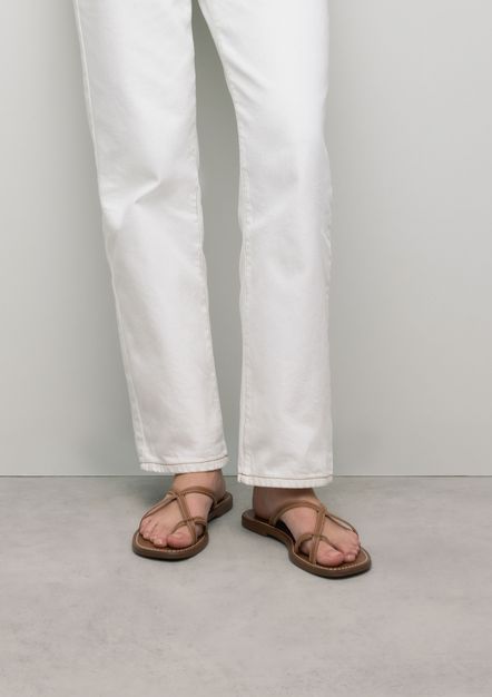Cognac leren slippers