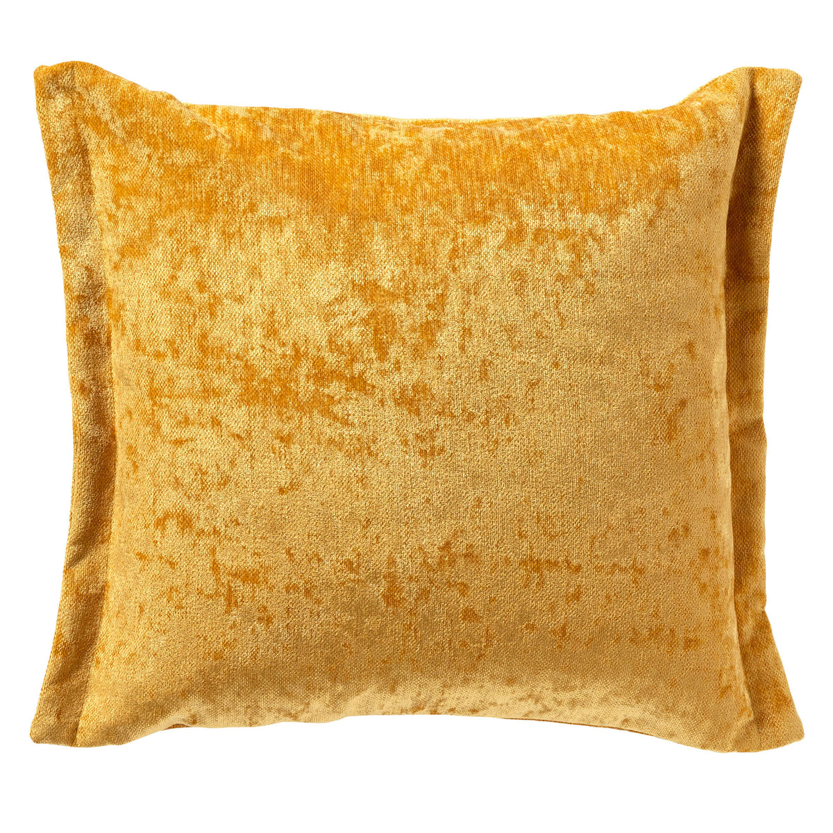 LEWIS - Sierkussen 45x45 cm - fluweel - met sierrand - Golden Glow - geel