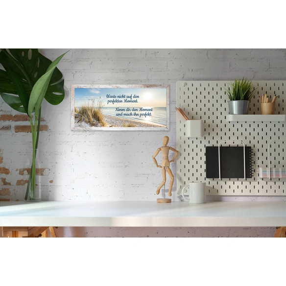 Gerahmtes Bild, ca. 23x49 cm, Motiv: 23943
