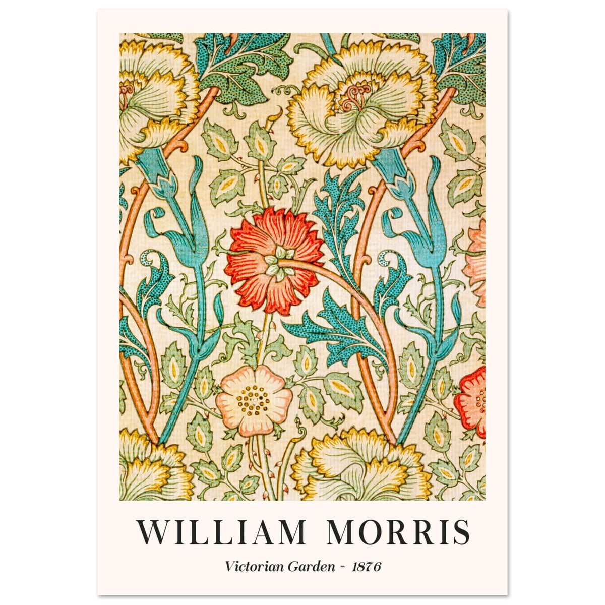 Artfulprints Poster William Morris - Victorian garden 1876  - 70x100 cm - Groen