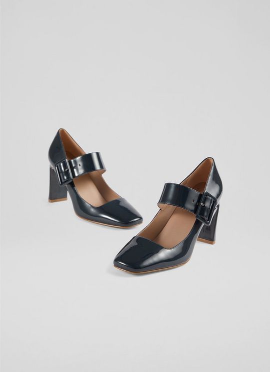 Phoebe Navy Patent Mary Jane Courts