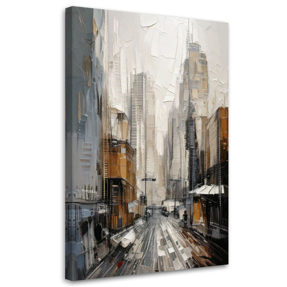 Feeby Obraz do salonu sypialni, Miasto Ulica Akryl Beżowy Szary 40x60