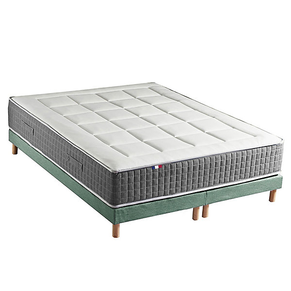 Ensemble matelas ressort 7 zones et sommier 2x80x200