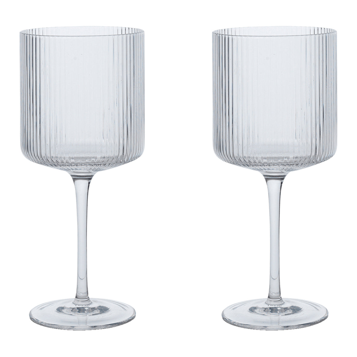 Ferm Living Ripple Rode Wijnglazen Set van 2 - Clear