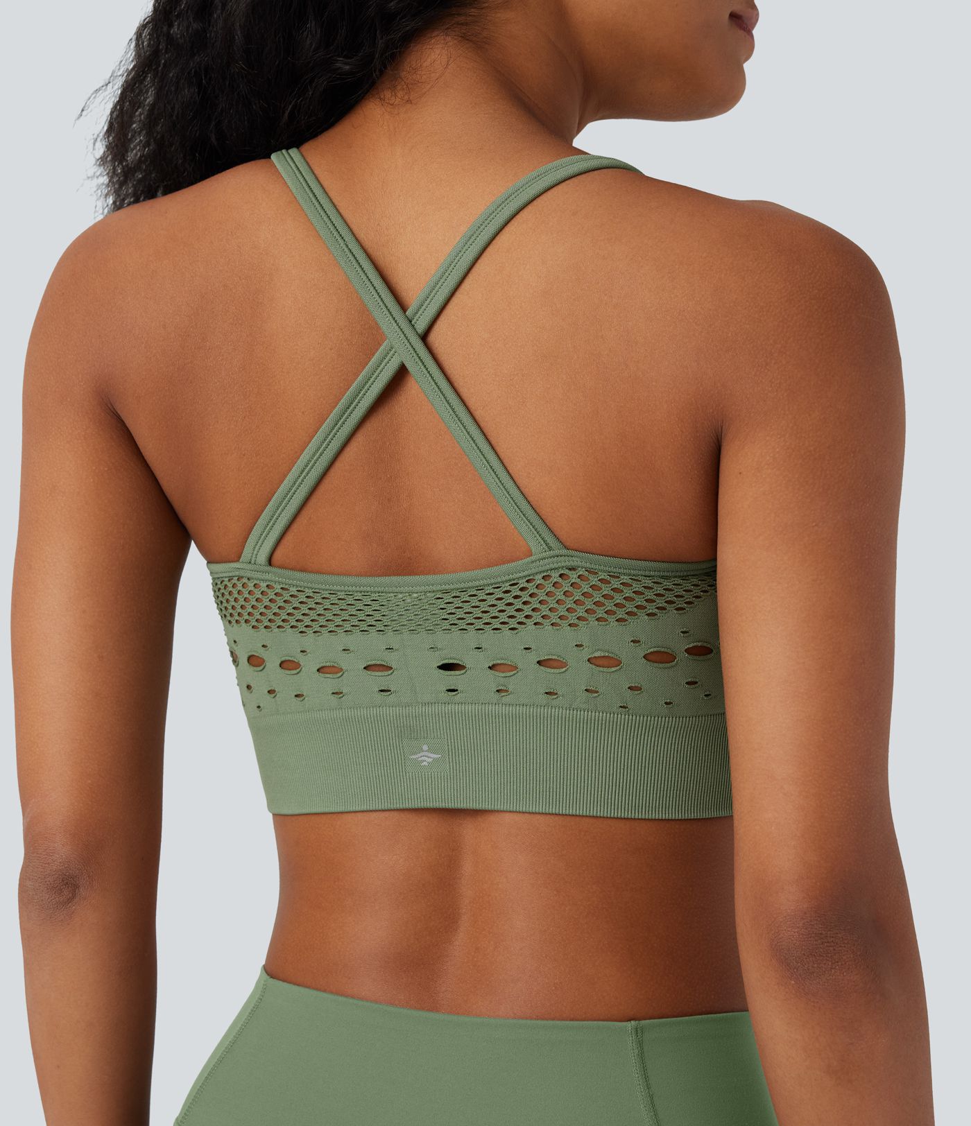 Brassière de sport yoga maintien léger col U ajouré OneForm Seamless Flow