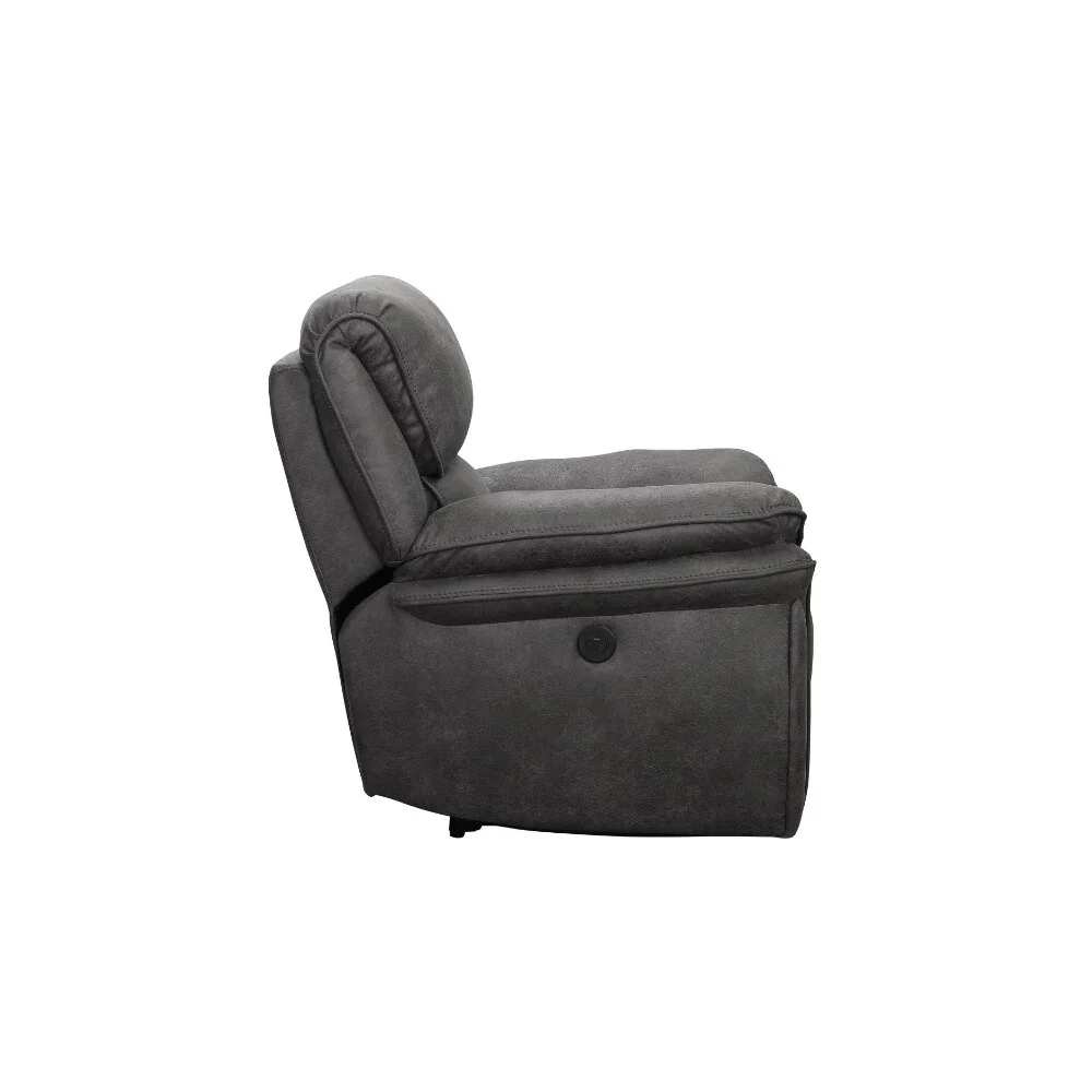Fabric Glider Recliner Chair With Wide and Plush Armrests, Gray