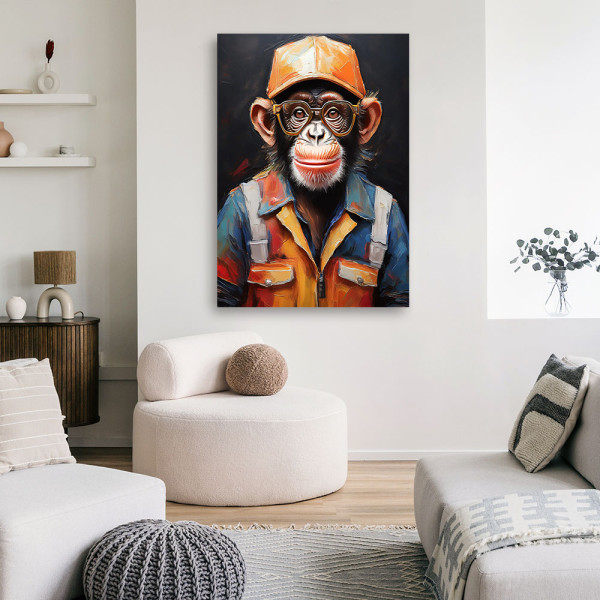 Feeby Obraz na płótnie, Małpa Zwierzęta Abstrakcja 40x60