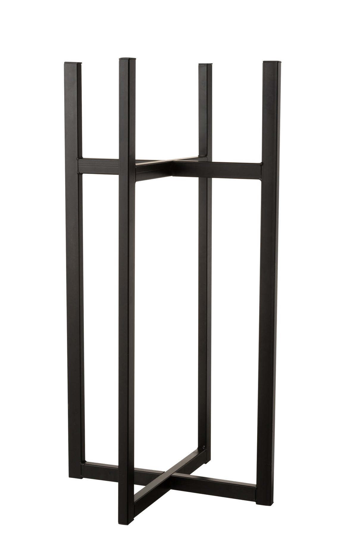 J-Line voet voor bloempot/mand - metaal - zwart - medium - 83 cm hoog
