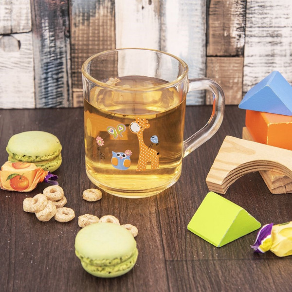 Kubek szklany dla dziecka ŻYRAFA 230 ml