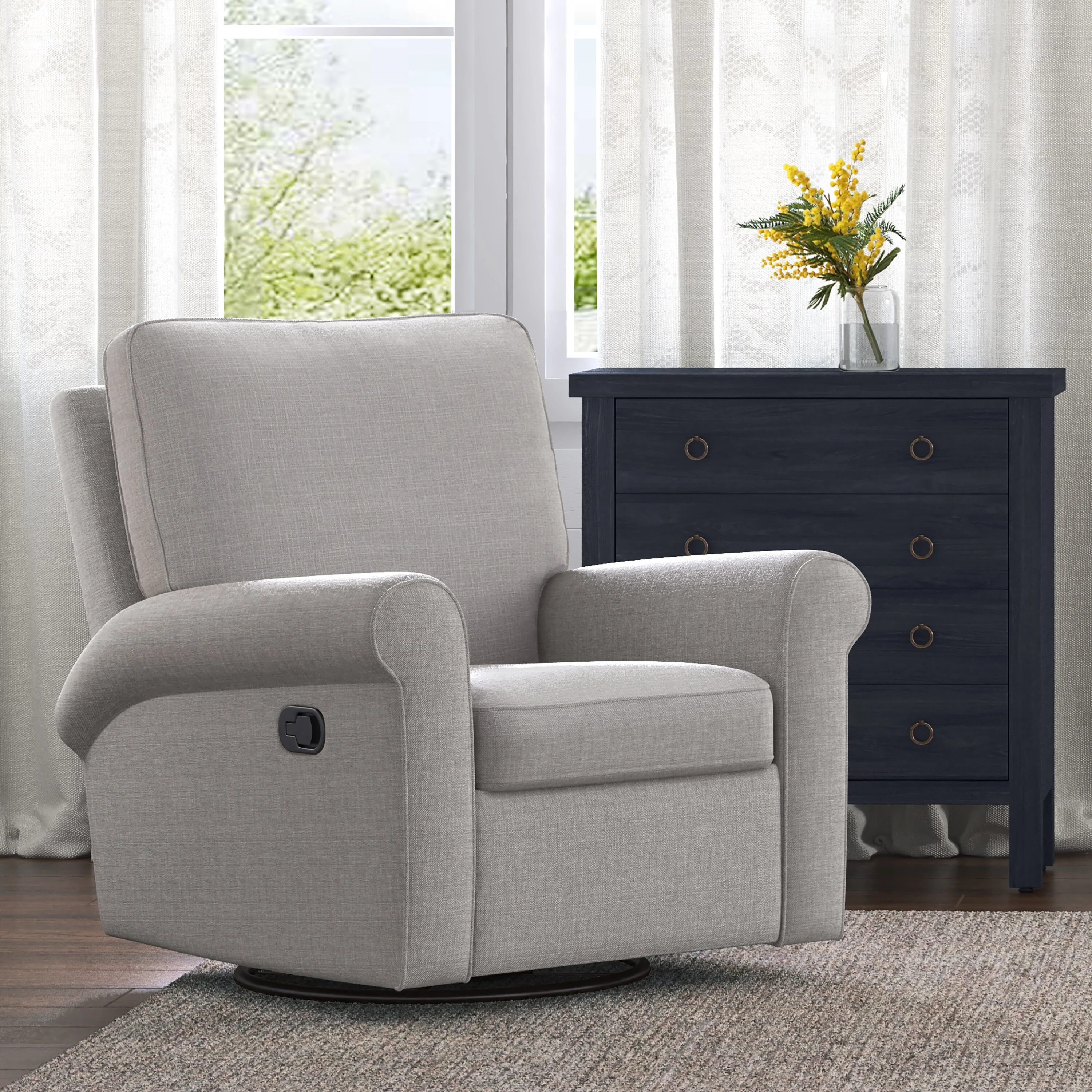 ClickDecor Hughes Swivel Recliner Chair