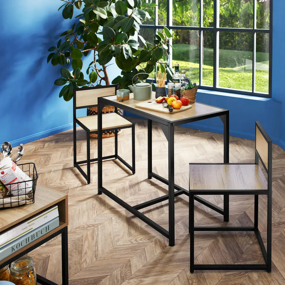 tectake - Eethoek Milton, Industrieel Licht Hout, Eiken Sonoma