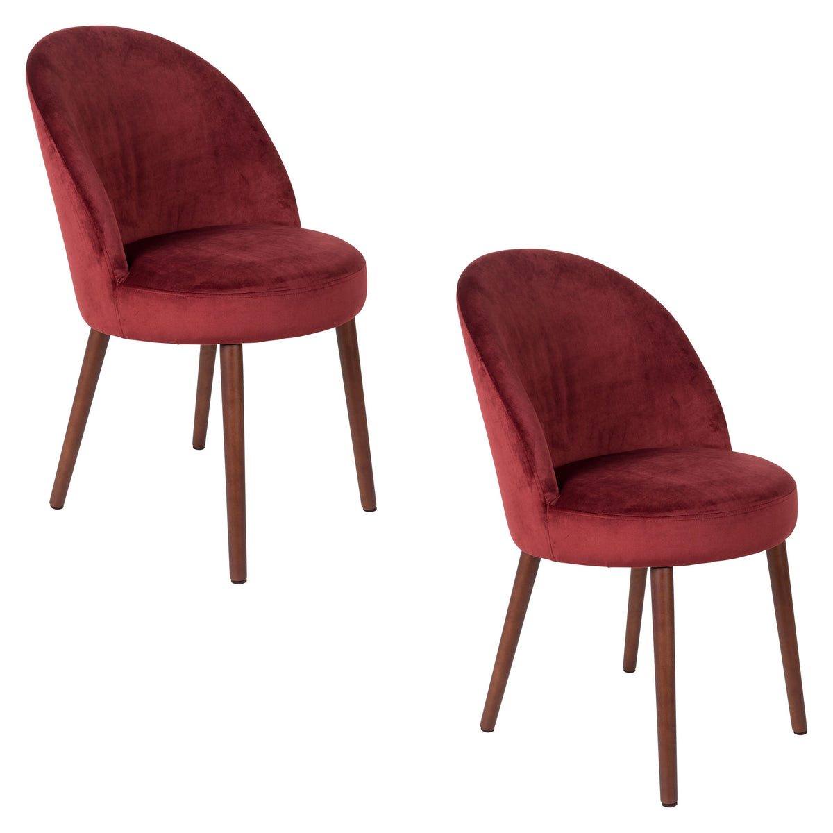 Dutchbone Barbara Eetkamerstoelen Rood - Set van 2