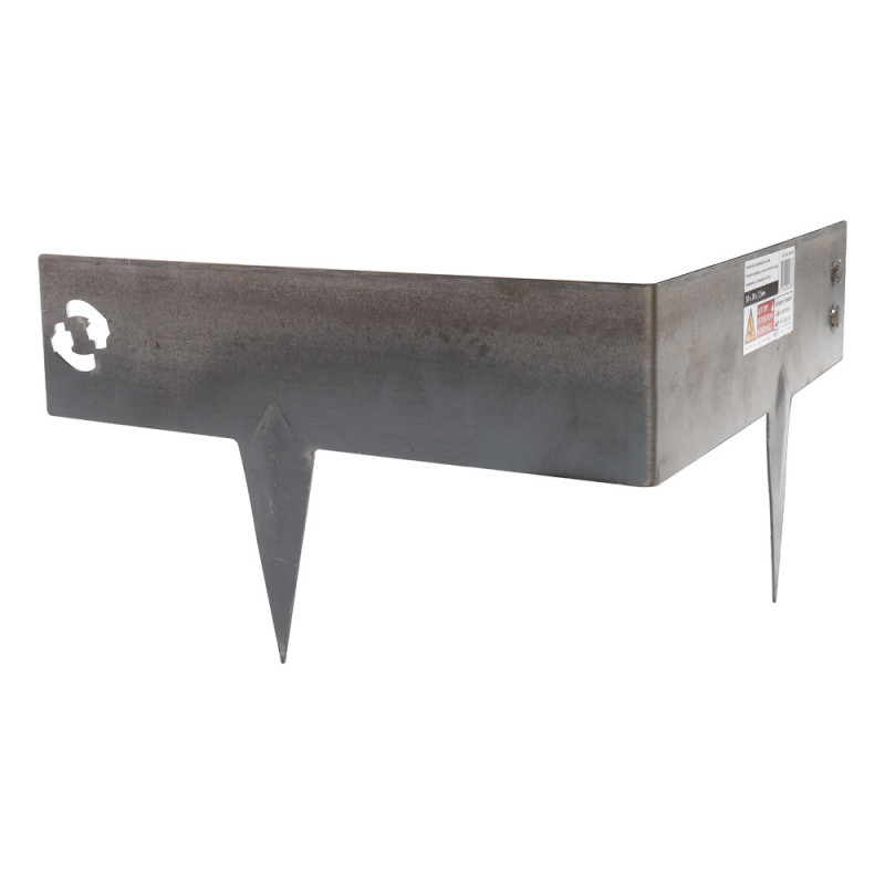 Bordure d'angle de jardin en acier corten 30 x 30 x 7,5 cm