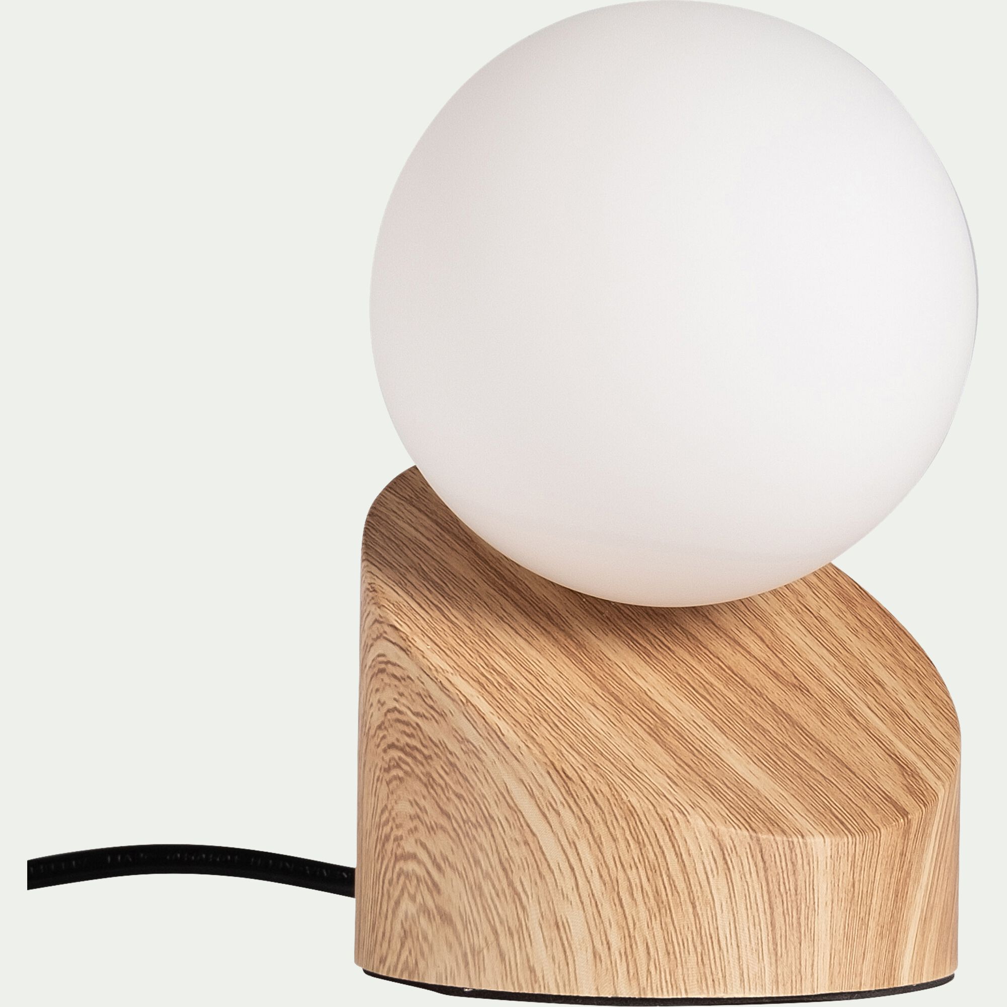 LEN - Lampe à poser tactile en fer effet bois clairH16cm- naturel