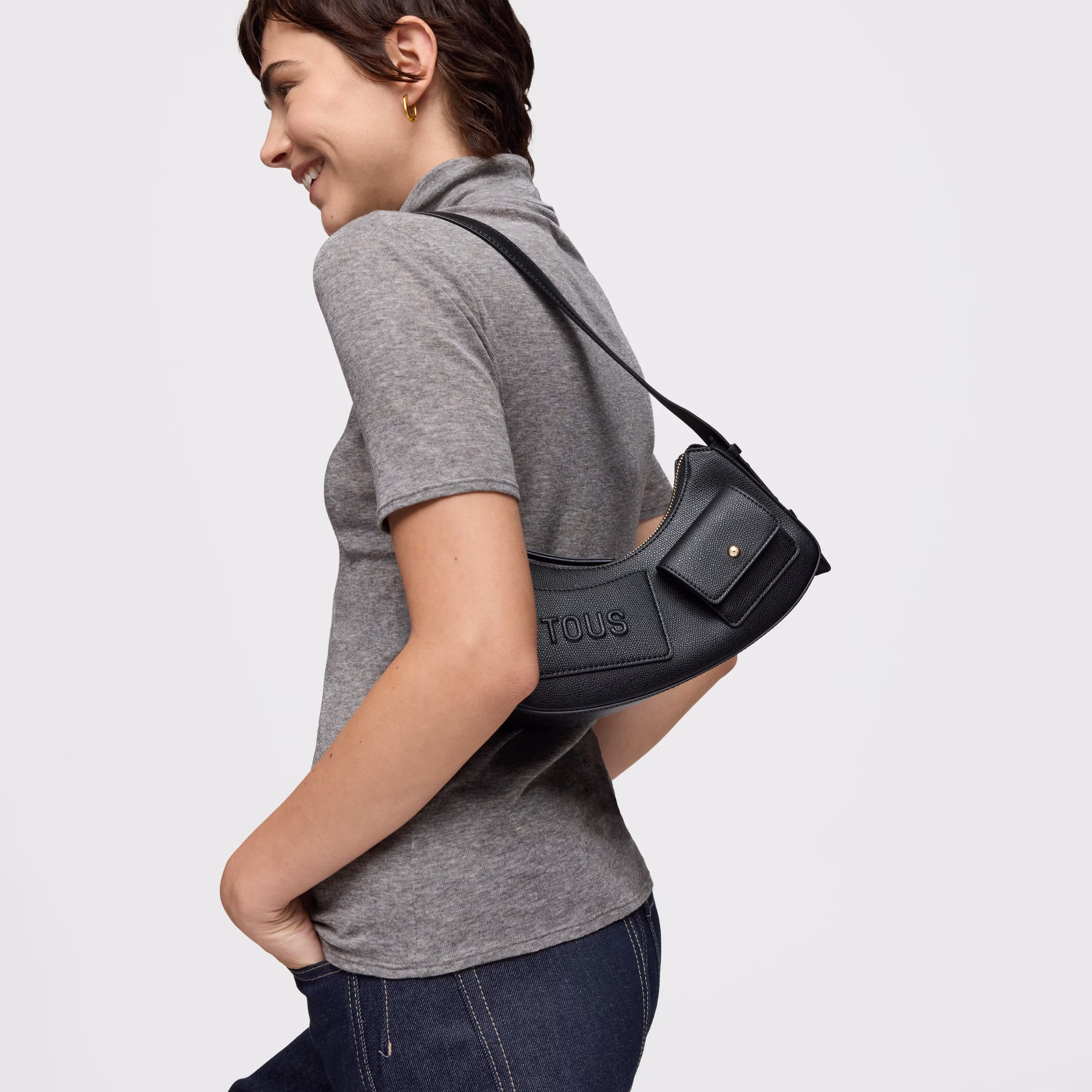 Bolso de hombro negro TOUS Back to basics