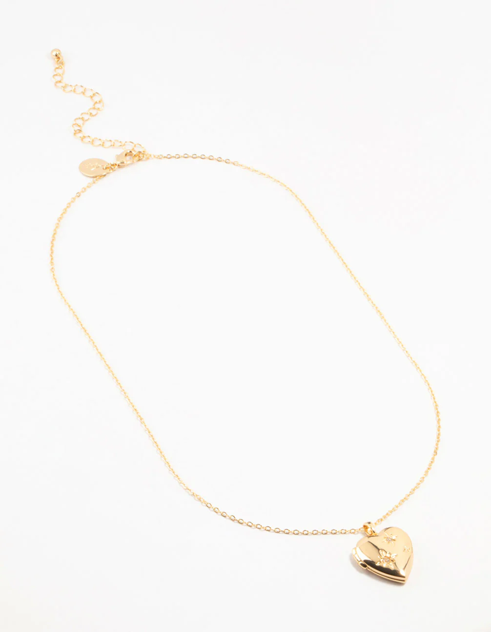 Gold Plated Diamante Celestial Heart Locket Necklace