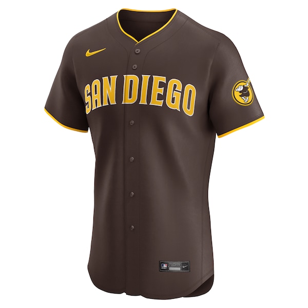 San Diego Padres Nike Road Vapor Premier Elite Patch Jersey - Brown