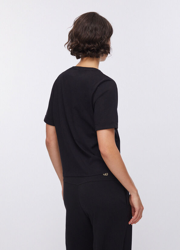T-shirt con strass