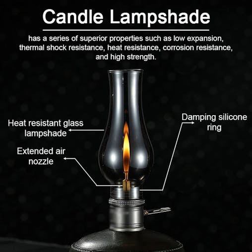 NNEOBA Outdoor Camping Glass Candle Light