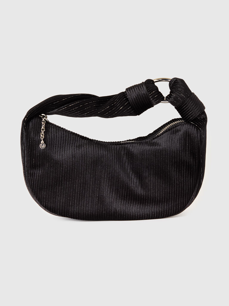 Velvet hobo bag with lurex