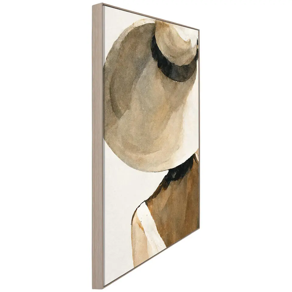 Schilderij Vrouw met hoed - 70x50 cm