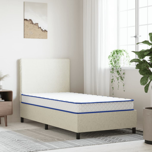 Materac z pianki Biały 90 x 200 cm Tkanina vidaXL